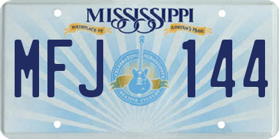 MS license plate MFJ144