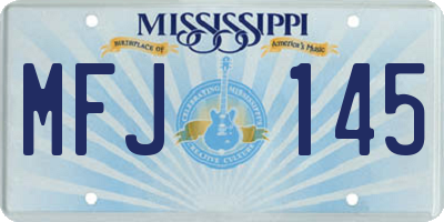 MS license plate MFJ145