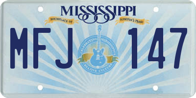 MS license plate MFJ147