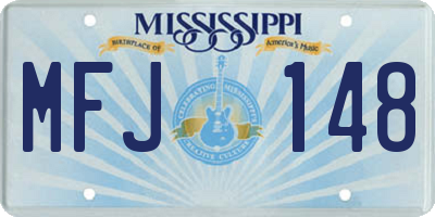MS license plate MFJ148