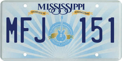 MS license plate MFJ151
