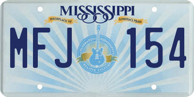 MS license plate MFJ154