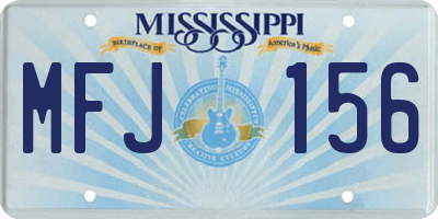 MS license plate MFJ156