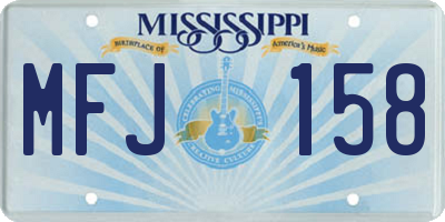 MS license plate MFJ158