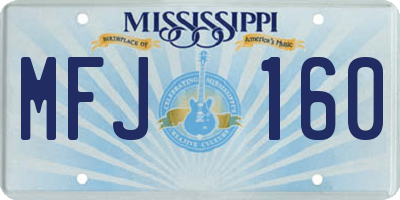 MS license plate MFJ160