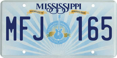 MS license plate MFJ165