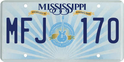 MS license plate MFJ170