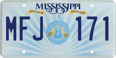 MS license plate MFJ171