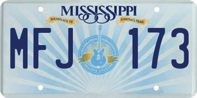 MS license plate MFJ173