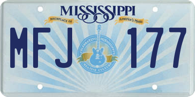 MS license plate MFJ177