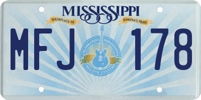 MS license plate MFJ178