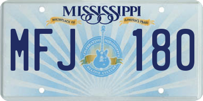 MS license plate MFJ180