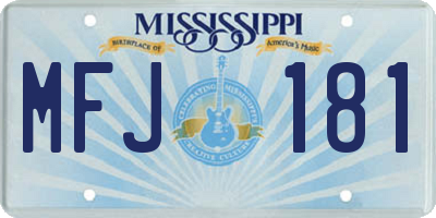 MS license plate MFJ181
