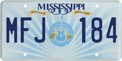 MS license plate MFJ184