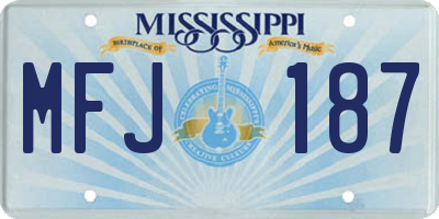 MS license plate MFJ187