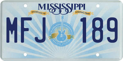 MS license plate MFJ189