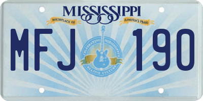 MS license plate MFJ190