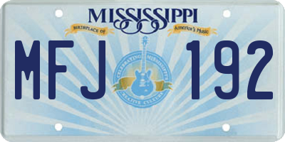 MS license plate MFJ192