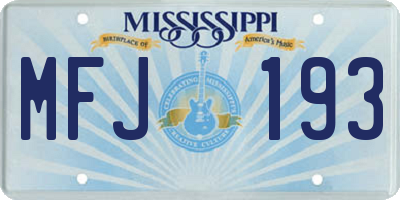 MS license plate MFJ193