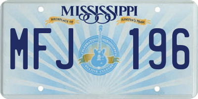 MS license plate MFJ196