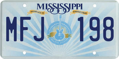 MS license plate MFJ198