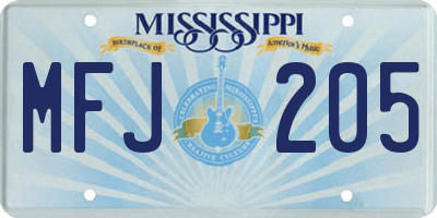 MS license plate MFJ205