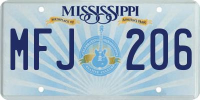 MS license plate MFJ206