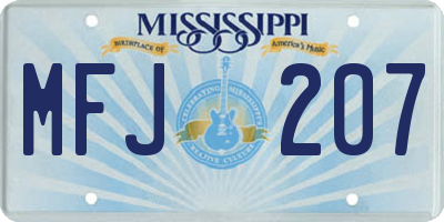MS license plate MFJ207