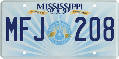 MS license plate MFJ208