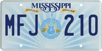 MS license plate MFJ210