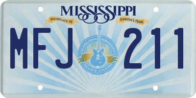 MS license plate MFJ211