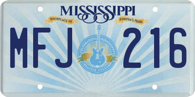 MS license plate MFJ216