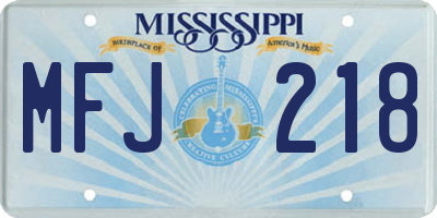 MS license plate MFJ218