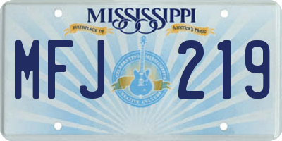 MS license plate MFJ219
