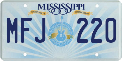 MS license plate MFJ220