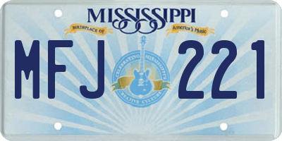 MS license plate MFJ221