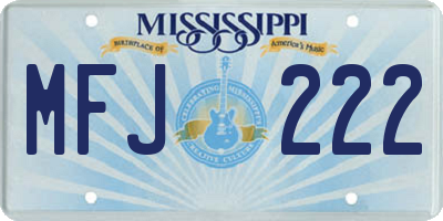 MS license plate MFJ222