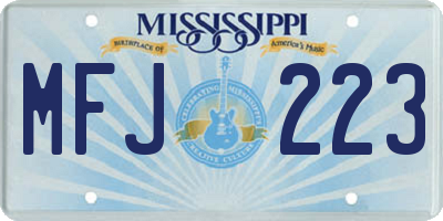 MS license plate MFJ223