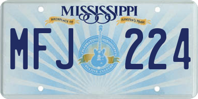 MS license plate MFJ224