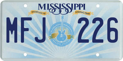 MS license plate MFJ226