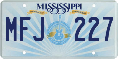 MS license plate MFJ227