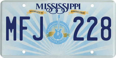 MS license plate MFJ228