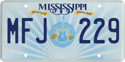 MS license plate MFJ229