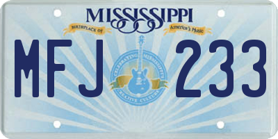 MS license plate MFJ233
