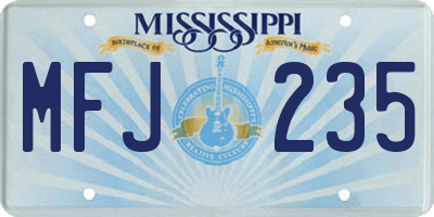 MS license plate MFJ235