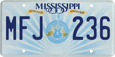 MS license plate MFJ236