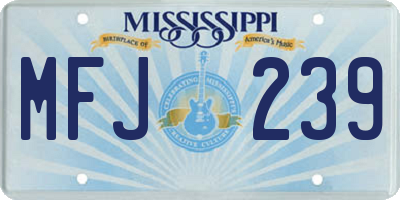 MS license plate MFJ239