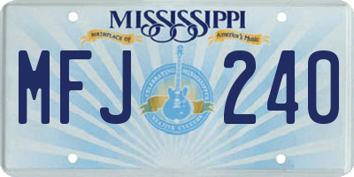 MS license plate MFJ240