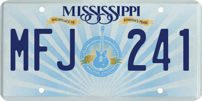 MS license plate MFJ241
