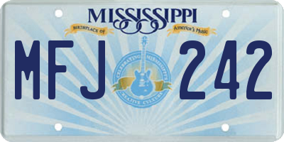 MS license plate MFJ242